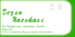 dezso macskasi business card